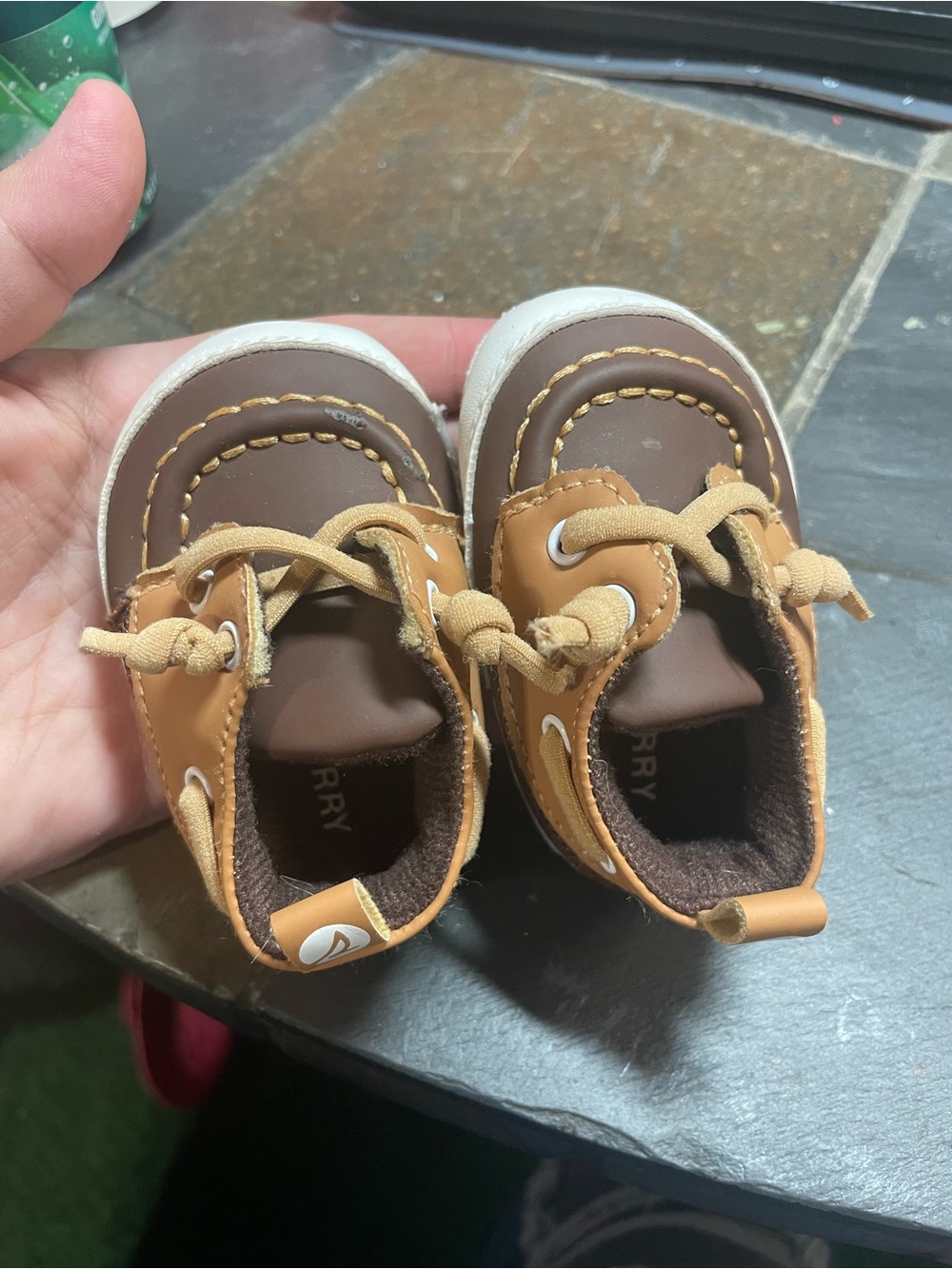 Sperry Brown and Tan Baby Lace-Up Boat Shoes